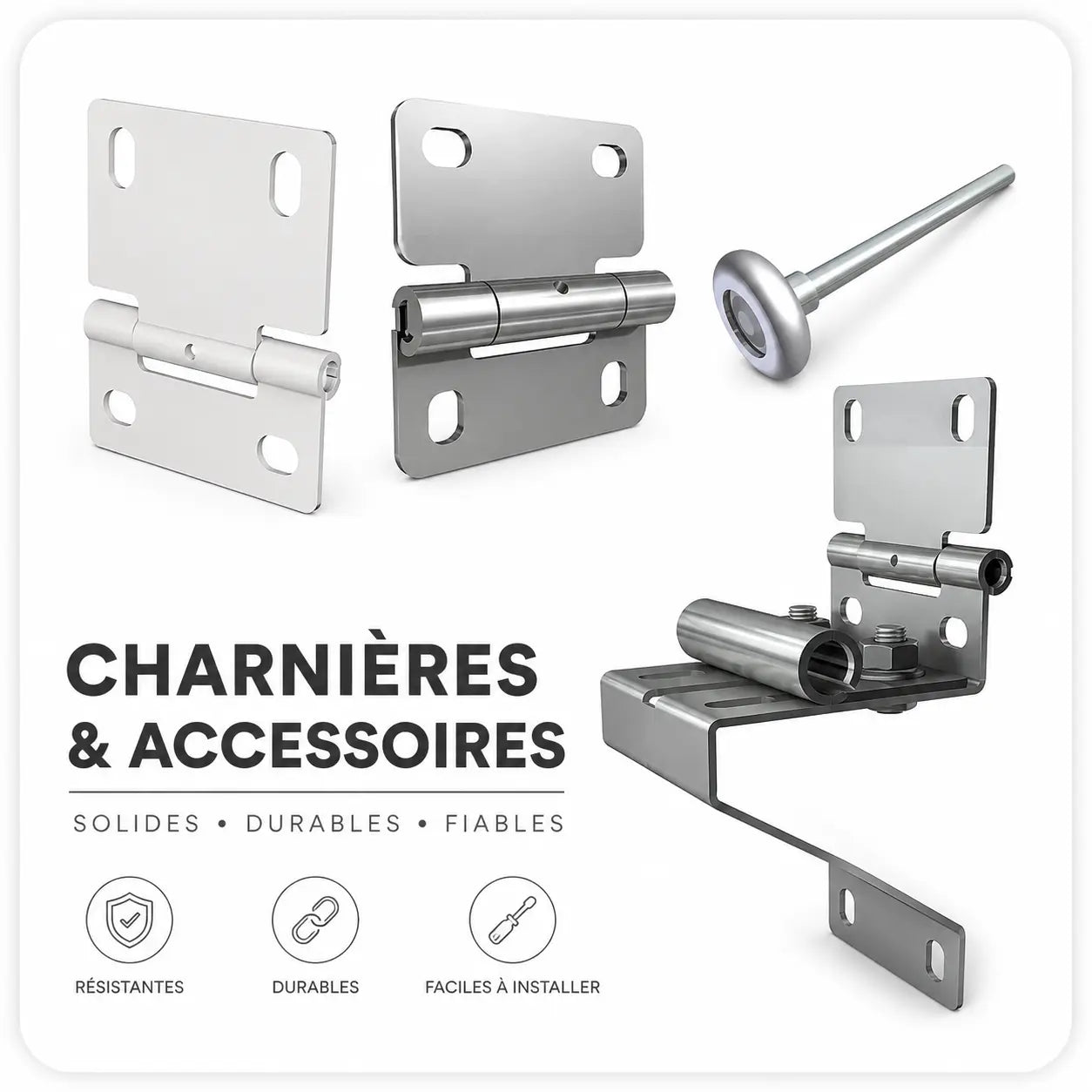 Charnières-et-roulettes Mydoors - Pièces détachées portes de garage sectionnelles toutes marques | Mydoors