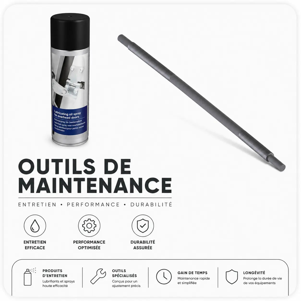 Outils-de-maintenance Mydoors - Pièces détachées portes de garage sectionnelles toutes marques | Mydoors