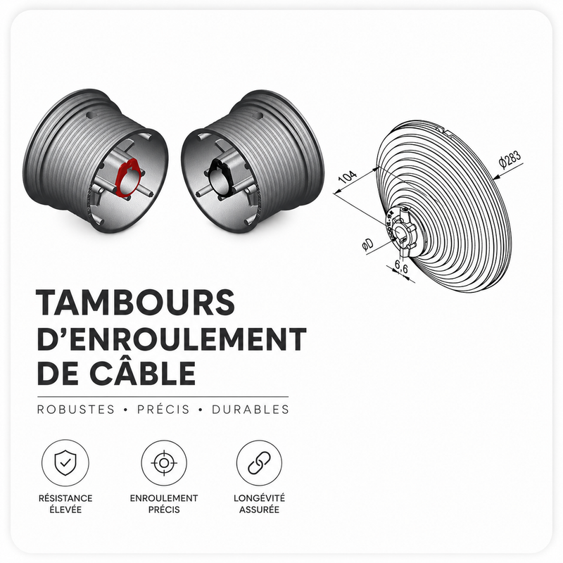 Tambours et poulies