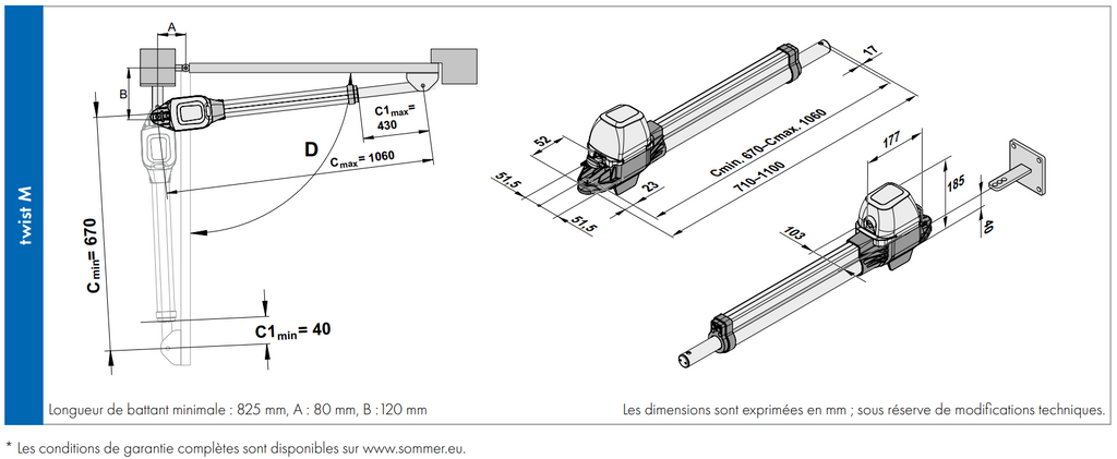 Moteur portail battant SOMMER TWIST M S3 – installation sur portail