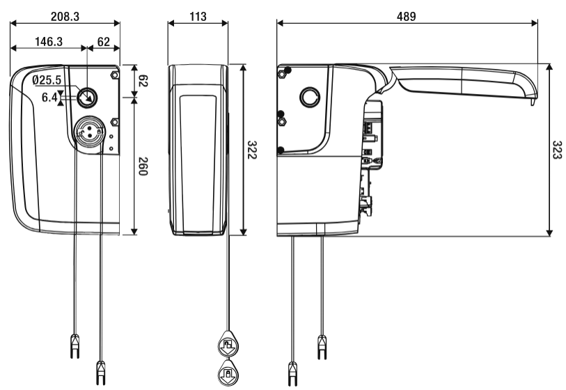 Moteur BENINCA Jack24.80 230V/24V 80N pour porte de garage sectionnelles