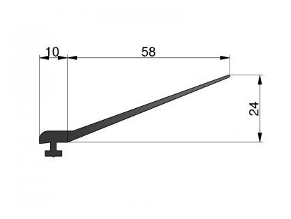 Joint haut pour porte de garage sectionnelle, profil aluminium à gorge – compatible toutes marques