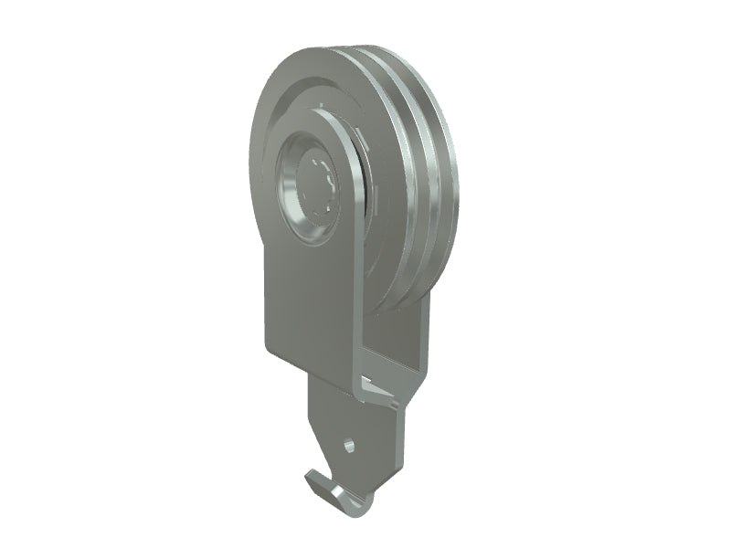 Poulie de câble avec accroche de ressort pour porte de garage sectionnelle Europa Gypass.