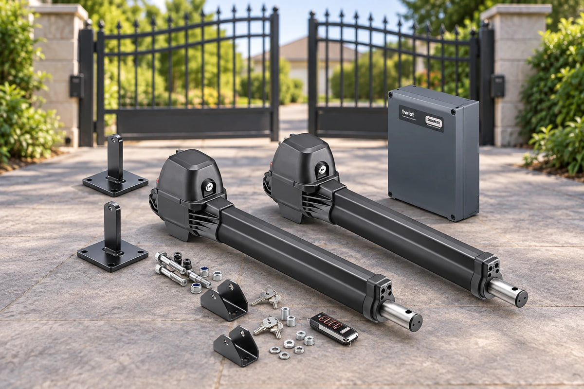 Moteur portail battant SOMMER TWIST M S3 – vue de trois quarts