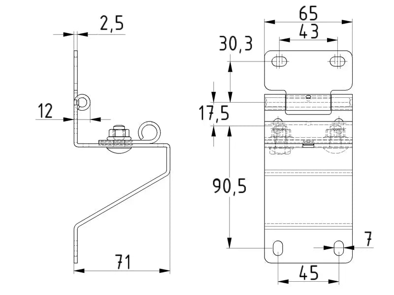 Supports de galet de porte sectionnelle industrielle LA TOULOUSAINE; CONDOOR; BKF; SAFIR Mydoors - Pièces détachées portes de garage sectionnelles toutes marques | Mydoors