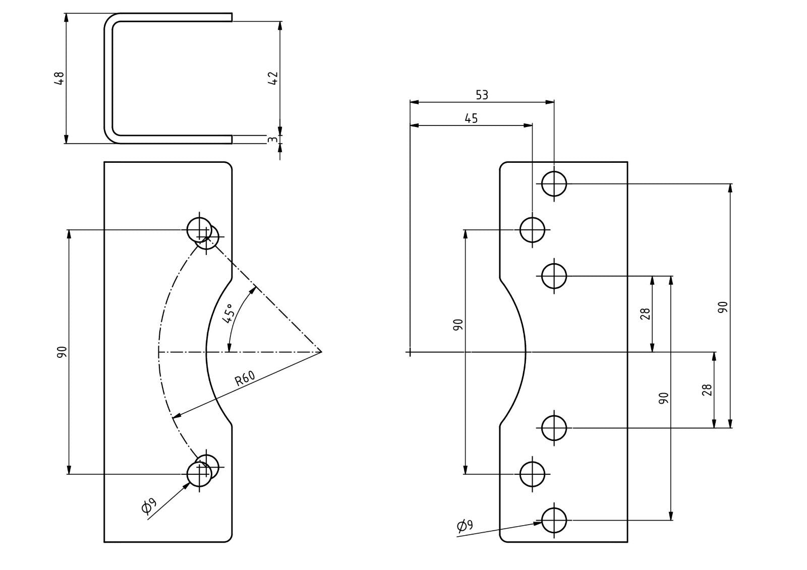 Support de moteur latérale universel