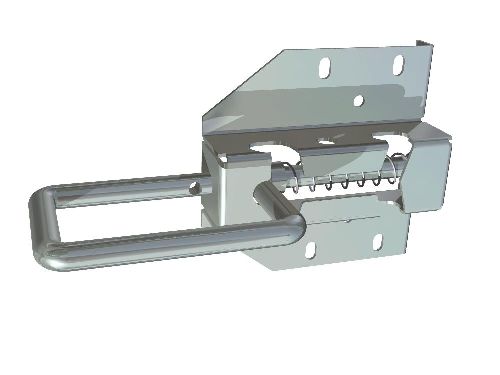 Verrou coulissant type Delta avec trou pour cadenas pour porte sectionnelle