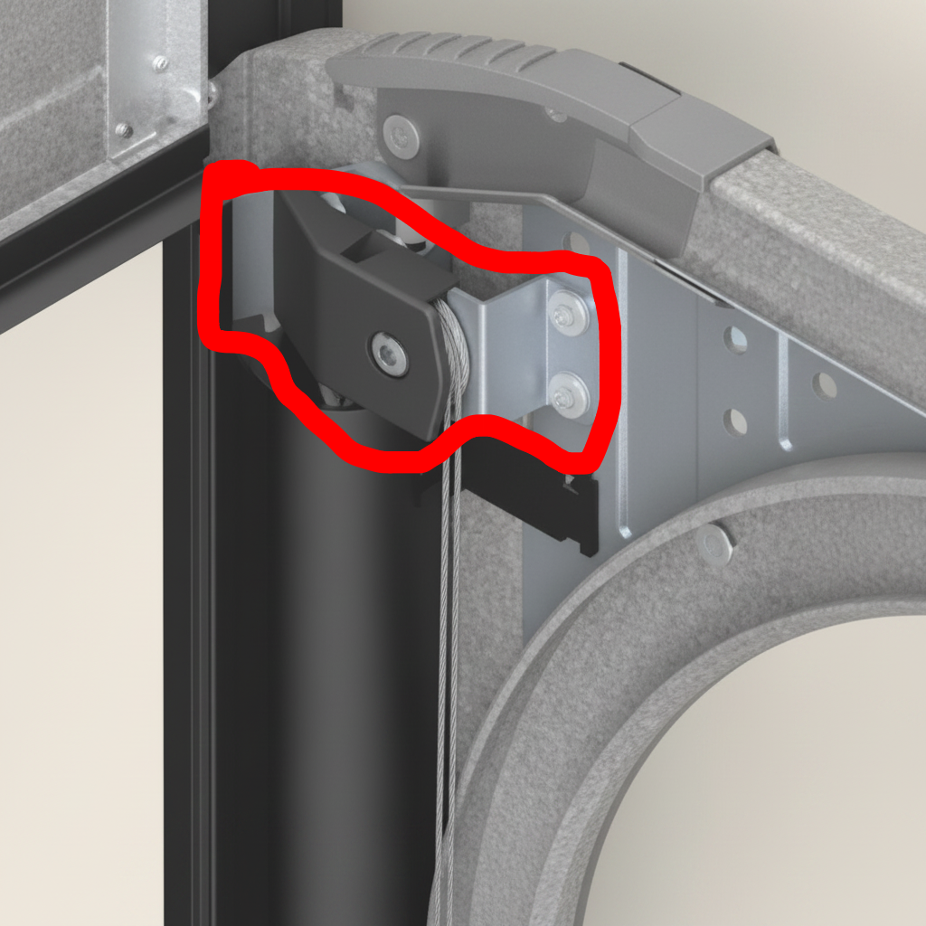 Poulie avec support de câble Mydoors - Pièces détachées portes de garage sectionnelles toutes marques | Mydoors